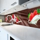 Кухонный фартук Скинали Клубника и Шоколад (виниловая наклейка для кухни ПВХ пленка ) Еда Коричневый 60х200 см - изображение 1