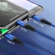Кабель зарядки и синхронизации MicroUSB, Type-C, Lightning TOPK AN24 3 в 1 Blue - изображение 5