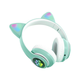 Наушники c кошачьими ушками CAT BL 4.2 c RGB подсветкой и MP3 плеером MicroSD, FM Зеленые - изображение 4