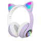 Наушники c кошачьими ушками CAT BL 4.2 c RGB подсветкой и MP3 плеером MicroSD, FM Фиолетовые+Карта памяти 32Gb - изображение 4