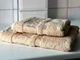 Набор турецких бамбуковых махровых полотенец Zeron 50х90+70х140 Bamboo Agaс Desen бежевый 3 - изображение 2