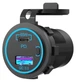 Зарядний адаптер MotoChina QC 3.0 Type-C+PD 65w та кнопкою 12-24V Blue (10366) - зображення 1
