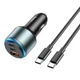 Адаптер автомобильный Hoco Type-C to Type-C cable Galloper NZ9 |1USB/2Type, 95W/3A, PD/QC| черный - изображение 2