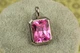 Кулон Xuping Jewelry розовый прямоугольник 2.3 см серебристый - изображение 1