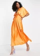 Платье миди атласное однотонное Asos Оранжевое 10898 M (44) - изображение 2