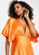 Платье миди атласное однотонное Asos Оранжевое 10898 M (44) - изображение 4