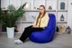 Синее Бескаркасное Синее кресло груша мешок пуфик 120х75 XL - изображение 10