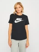 Футболка хлопковая женская Nike W Nsw Club Ss Tee DX7906-010 XS Черная с принтом (0196154000413) - изображение 1