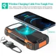 Портативное зарядное Solar Power Bank with LED light 20000mAh PN-W20S IPX4 2xUSB/Type-C 18W/3A PD/QC Qi - изображение 2