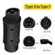 Адаптер Перехідник Type 2 - Type 1 Mirrow (J1772 – Mennekes IEC 62196-2) Black (HbP50567) - зображення 1