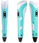 3Д ручка 3DPEN-3 з набором еко пластику та трафаретами блакитна - изображение 2