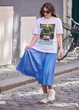 Спідниця Uniqlo SATIN PLEATED розмір S блакитна (456442) - изображение 9