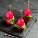 Шпажки із нержавіючої сталі Перл рожеве золото 10 шт. REMY-DECOR коктейльні багаторазові шпажки для канапе - зображення 3
