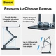 Держатель для телефонов и планшетов Baseus LUSZ000113 Desktop Biaxial Foldable Metal Stand (for Tablets 13") grey - изображение 13