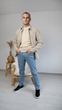 Чоловічий джемпер Slim fit Н&М (10262) S Бежевий - изображение 3