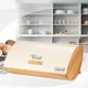Хлебница Maestro MR-1775-IVORY металлической крышкой и деревянным основанием 33.5×24×16.5 см бежевая - изображение 2