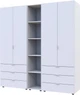 Комплект Doros Гелар с этажеркой 2+2 ДСП 193.2 х 49.5 х 203.4 см Белый (42005031) - изображение 1