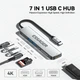 USB-хаб Essager 7 in 1 USB C HUB 60W HDMI 4K, Type-C, USB 3.2, USB 2.0, TF, SD Grey (EHB07-QH0G-Z) - изображение 3
