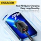 Зарядний пристрій Essager Camber 20W GaN Travel Phone Charger USB A + Type C EU Black (ECTAC-HMB01-P) - зображення 4