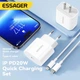 Зарядний пристрій Essager Vanjane Travel Phone Charger Set PD20W with PD 20W cable Type C to Lightning EU White (EFJB02-XBL02-T) - изображение 2