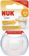 Пустышка ортодонтическая Nuk Star латексная для девочки Размер 1 0-6 месяцев (4008600411413) - изображение 1