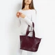Сумка женская кожаная с двумя парами ручек шоппер средняя Regina Notte Shopper 2771 Бордовая - изображение 2