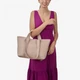 Сумка женская кожаная с двумя парами ручек шоппер средняя Regina Notte Shopper 2771 Пудра - изображение 2