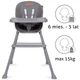 Стілець для годування 4в1 KidWell EATAN GRAY - зображення 4