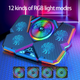 Підставка для ноутбука з охолодженням VHG K44 з RGB-підсвічуванням Laptop Cooling Pad, Red - изображение 5