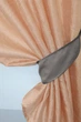 Кухонные шторы VR-Textil № 073к с ламбрекеном и подхватами персиковый со светло-серым 275х170 см (52-0137) - изображение 2