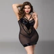 Сукня з латексними вставками JSY «Пристрасна Ельза» Plus Size, Black, мереживо, стрепи, сітка - изображение 2