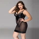 Сукня з латексними вставками JSY «Пристрасна Ельза» Plus Size, Black, мереживо, стрепи, сітка - изображение 4