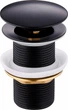 Донний клапан для раковини PERLA Click-Clack латунь чорний PSA2101B - зображення 1