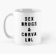 Чашка Керамическая кружка с принтом Sex drugs corvalol Белая 330 мл - изображение 1
