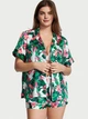 Сатиновая пижама Tropic Blue Victoria's Secret S Зеленый цветочный (26648367) - изображение 1