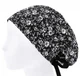 Медицинская шапочка женская HeadwearUniverse универсальная принт Цветы белые на черном - изображение 3