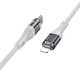 Кабель Hoco U115 Transparent Type-C to Lightning (с экраном, для iPhone, PD 20W, провод 1.2 метра) - Белый - изображение 1