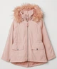 Подростковая демисезонная куртка-парка для девочки H&M 8z6277698 158 см Светло-розовая (hm01501307261) - изображение 1