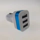 Переходник USB в прикуривателе на 3 входа (Бело-синий цвет), Авто зарядка на 3 USB 20047 - изображение 3