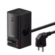 Мережевий зарядний пристрій Baseus PowerCombo Digital PowerStrip 65W (2 AC + 1 USB + Type-C + Кабель Type-C) 1,5м (PSLR000301) - зображення 3