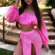 Пляжний жіночий костюм шифоновий One Size Рожевий (fitzi2923) - зображення 2