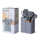 Набор кухонных принадлежностей Kitchenware Set 19 предметов (ножи, аксессуары, подставка) серый - изображение 10