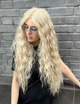 Парик на сетке кудрявый Lace Wig SupeL Lily Apric блондин, термостойкое волокно - изображение 5