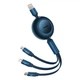 Кабель Baseus Bright Mirror 2 Series Retractable 3-in-1 Fast Charging Data Cable USB to M+L+C 66W (CAMJ010103) 1.1m Blue - зображення 2