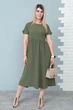 Летнее женское платье Fashion миди свободного кроя 50/52 хаки - изображение 2