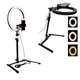 Кільцева лампа 26 см зі штативом настільна Ring light Led Набір блогера світлодіодне селфі кільце - зображення 7