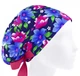 Медицинская шапочка женская HeadwearUniverse универсальная принт Цветы на тёмно-синем - изображение 1