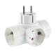 Розетка трійник Electraline із заземленням 16А / 250V біла (55040) - зображення 1