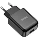 Адаптер сетевой HOCO Vigour N2 |1USB, 2.1A| (Safety Certified) черный - изображение 1