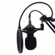 Конденсаторний студійний мікрофон RIAS M-800 Pro-MIC зі стійкою і вітрозахистом Black-Gold (4_00352) - зображення 3